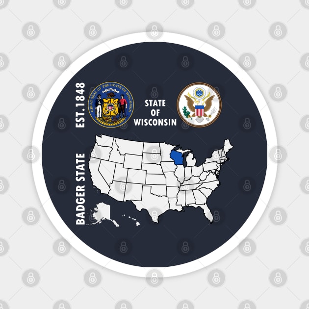 State of Wisconsin Magnet by NTFGP